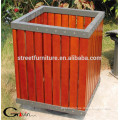 Metal and solid wood planter box garden planter pot